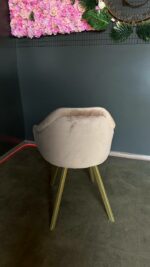 Купити стілець Classic велюр бежевий золото | М’який стілець для кухні, салону та дому - Зображення 4