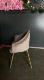 Купити стілець Classic велюр бежевий золото | М’який стілець для кухні, салону та дому - Зображення 5