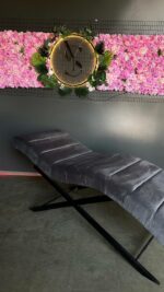 Купити кушетку Loft чорна ніжка сірий велюр | Кушетка для нарощення вій та косметології - Зображення 3