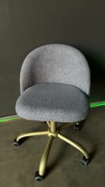 Купити стілець Soft на колесах золото букле сірий | Стілець для салону краси та майстрів - Зображення 2