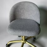 Купити стілець Soft на колесах золото букле сірий | Стілець для салону краси та майстрів