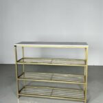 Купити полку для взуття Loft золото білий мармур | Взуттєва полка лофт