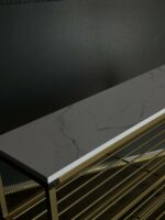 Купити полку для взуття Loft золото білий мармур | Взуттєва полка лофт - Зображення 8