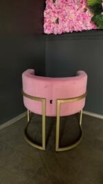 Купити крісло Loft овал золото рожевий велюр | Крісло для салону краси та інтер’єру - Зображення 4