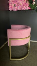 Купити крісло Loft овал золото рожевий велюр | Крісло для салону краси та інтер’єру - Зображення 3