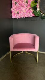 Купити крісло Loft овал золото рожевий велюр | Крісло для салону краси та інтер’єру - Зображення 2