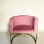 Купити крісло Loft овал золото рожевий велюр | Крісло для салону краси та інтер’єру