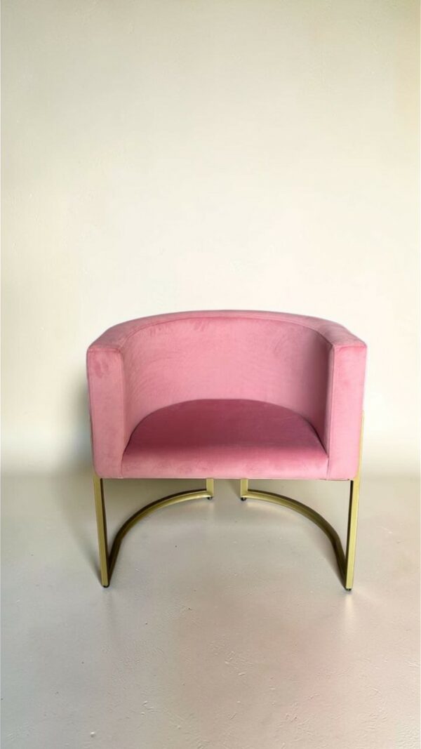 Купити крісло Loft овал золото рожевий велюр | Крісло для салону краси та інтер’єру