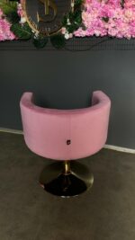 Перукарське крісло овал золото рожевий велюр | Крісло для салону краси - Зображення 4