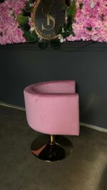 Перукарське крісло овал золото рожевий велюр | Крісло для салону краси - Зображення 5