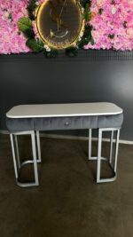 Стіл Art Lux Plus сірий велюр срібні ніжки – туалетний столик з шухлядою - Зображення 2