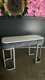 Стіл Art Lux Plus сірий велюр срібні ніжки – туалетний столик з шухлядою - Зображення 3