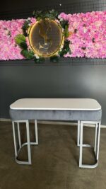 Стіл Art Lux Plus сірий велюр срібні ніжки – туалетний столик з шухлядою - Зображення 5