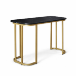Стіл Elegance — чорний мармур, золоті ніжки