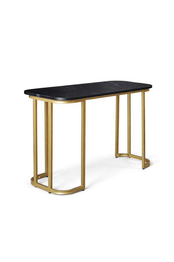Стіл Elegance — чорний мармур, золоті ніжки