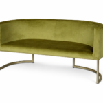 Диван Loft Oval зелений велюр, золота ніжка