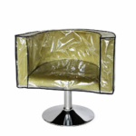 Чохол на перукарське крісло Oval прозорий, чорна окантовка