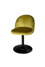 Стілець Soft зелений велюр, барна ніжка чорна