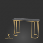 Стіл Elegance — чорний мармур, золоті ніжки