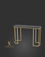 Стіл Elegance — чорний мармур, золоті ніжки