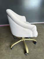 Стілець Classic на колесах золото велюр бежевий - Зображення 3