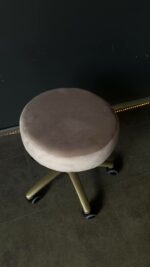 Стілець таблет на колесах золото бежевий велюр | Майстер-стілець для салону - Зображення 6