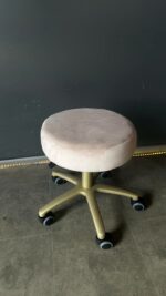 Стілець таблет на колесах золото бежевий велюр | Майстер-стілець для салону - Зображення 2