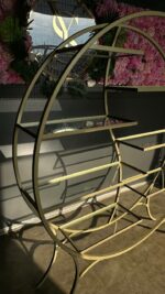 Стелаж круглий золото зі скляними полицями 150×172 | Декоративний стелаж loft - Зображення 6