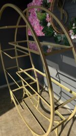 Стелаж круглий золото зі скляними полицями 150×172 | Декоративний стелаж loft - Зображення 7