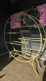 Стелаж круглий золото зі скляними полицями 150×172 | Декоративний стелаж loft - Зображення 3