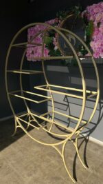 Стелаж круглий золото зі скляними полицями 150×172 | Декоративний стелаж loft - Зображення 4