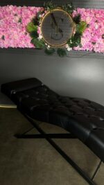 Кушетка лофт каретна чорна екошкіра з регулюванням | Кушетка для салону краси - Зображення 2