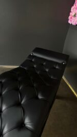 Кушетка лофт каретна чорна екошкіра з регулюванням | Кушетка для салону краси - Зображення 5