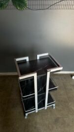 Візок косметологічний Loft 01 срібло з полицями чорний мармур | Візок для салону краси - Зображення 4