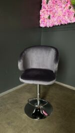 Стілець Олсей барний срібло сірий велюр | Крісло для салону краси - Зображення 2