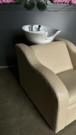 Мийка перукарська Вайб бежева з білою керамікою | Мийка для салону краси - Зображення 3