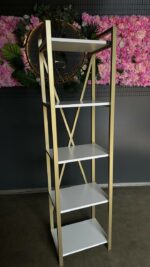 Пенал Loft Gold White – металевий пенал з полицями, біле ДСП, золото - Зображення 2