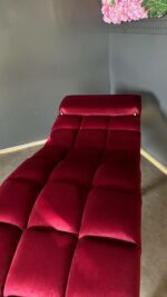 Кушетка Loft з регулюванням квадратна прошивка бордовий велюр - Зображення 4