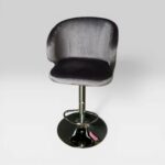 Стілець Олсей барний срібло сірий велюр | Крісло для салону краси