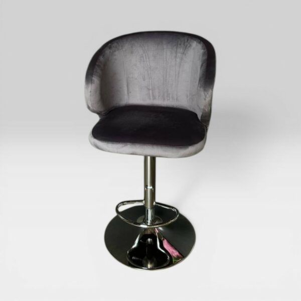 Стілець Олсей барний срібло сірий велюр | Крісло для салону краси