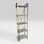 Пенал Loft Gold White – металевий пенал з полицями, біле ДСП, золото