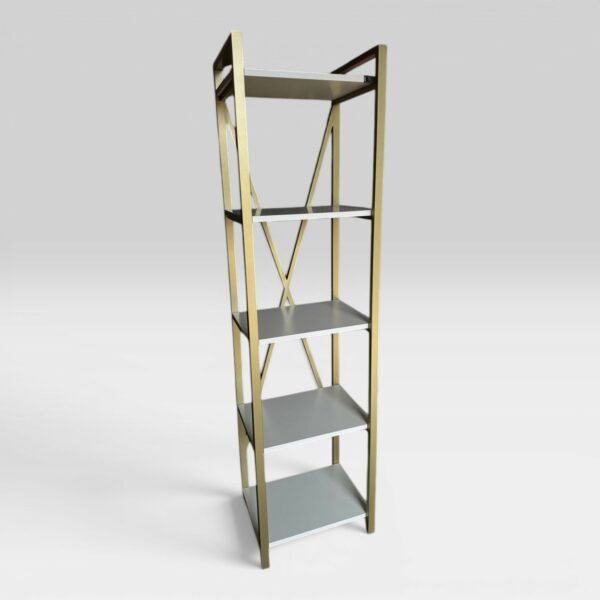 Пенал Loft Gold White – металевий пенал з полицями, біле ДСП, золото