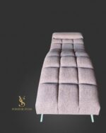 Кушетка для нарощення вій Loft, букле пудрово-ліловий / біла основа - Зображення 2