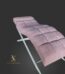 Кушетка Loft для нарощення вій з квадратною прошивкою, тканина букле рожевого кольору, біла металева основа, анатомічна форма для комфортної роботи майстра