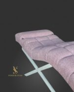 Кушетка для нарощення вій Loft, букле пудрово-ліловий / біла основа - Зображення 4
