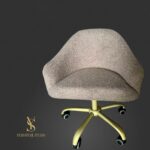Крісло для майстра на колесах Alpaca 20 з золотою основою